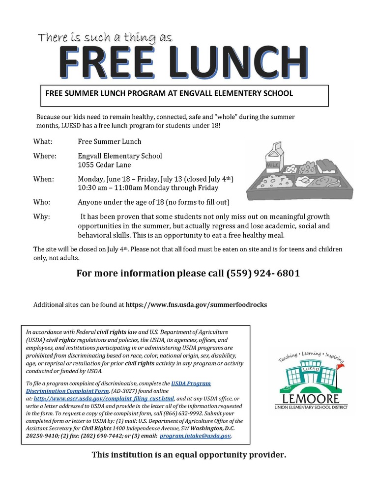Free Lunch Summer Program