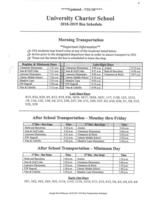 UCS Bus Schedule for 2018 - 2019