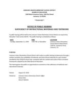 Sufficiency of Instructional Materials and Textbooks