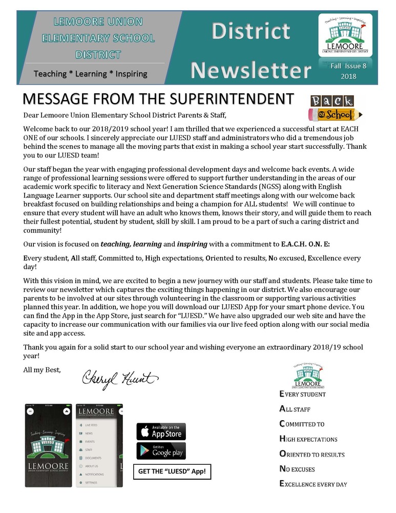 District Fall Newsletter