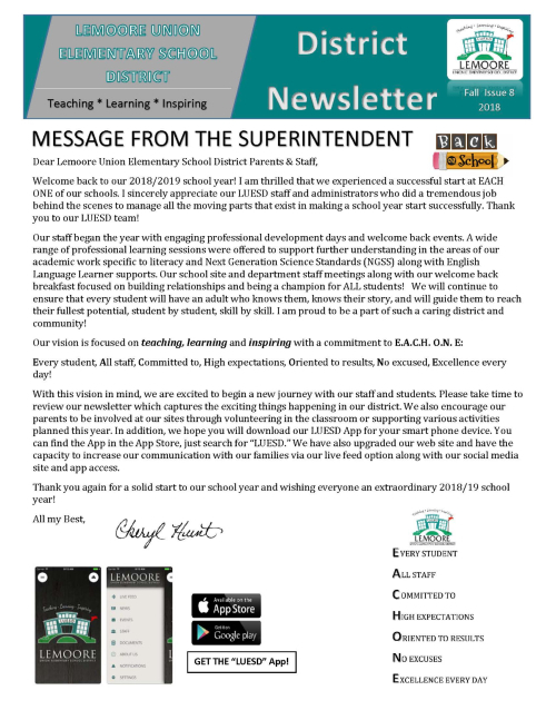 District Fall Newsletter