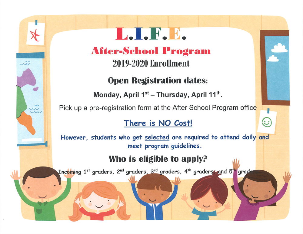 L.I.F.E. Program Enrollment Lemoore Elementary School