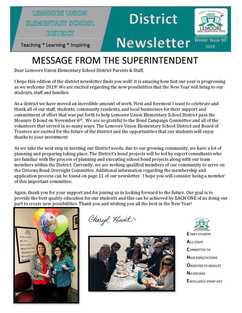 Jan 2019 Newsletter
