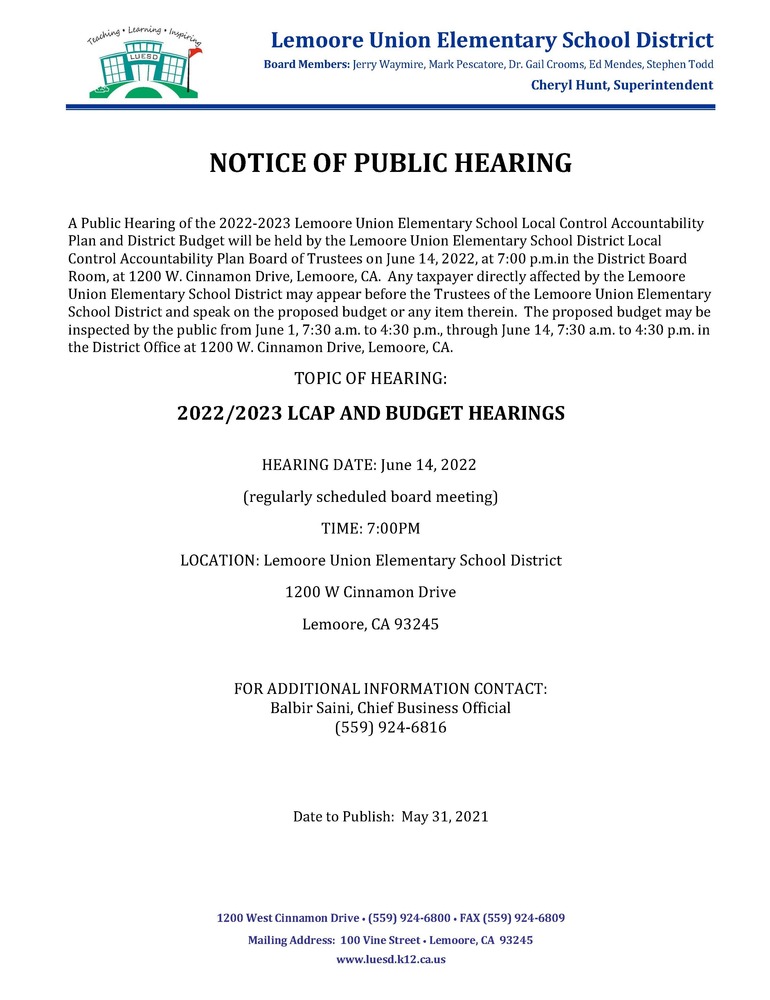 Public Hearing