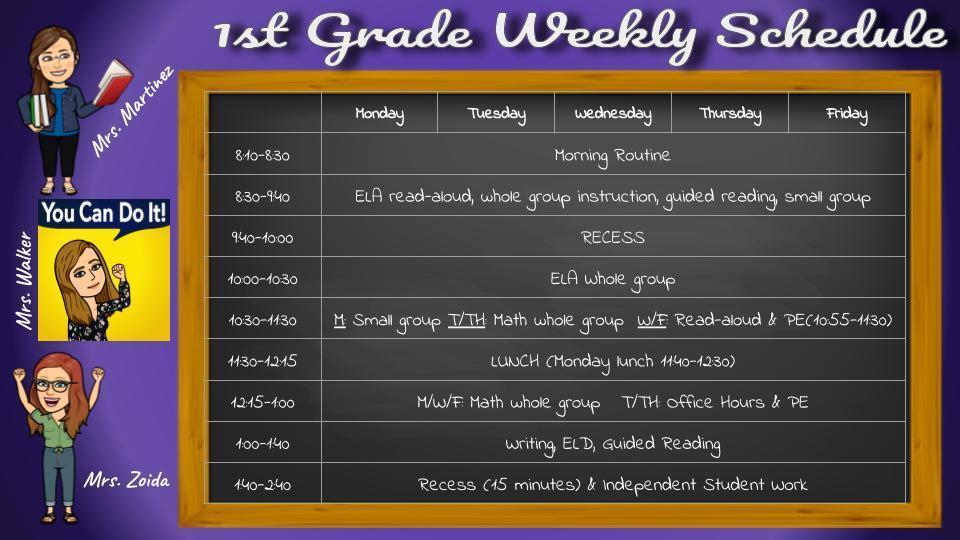 Distance Learning Schedule