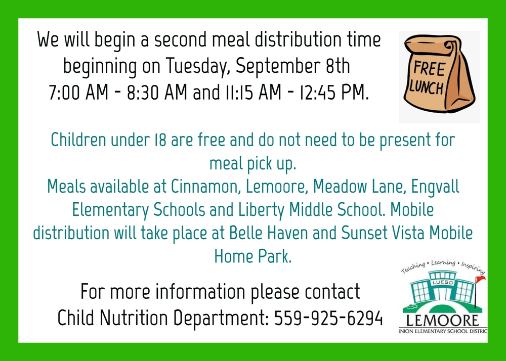 Free Meals For ALL Children 18 And Under