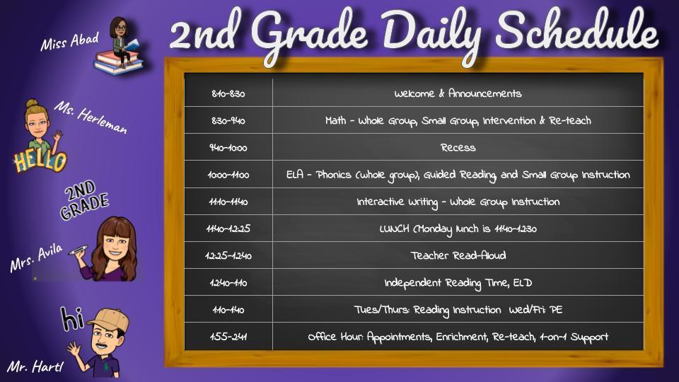 Distance Learning Schedule