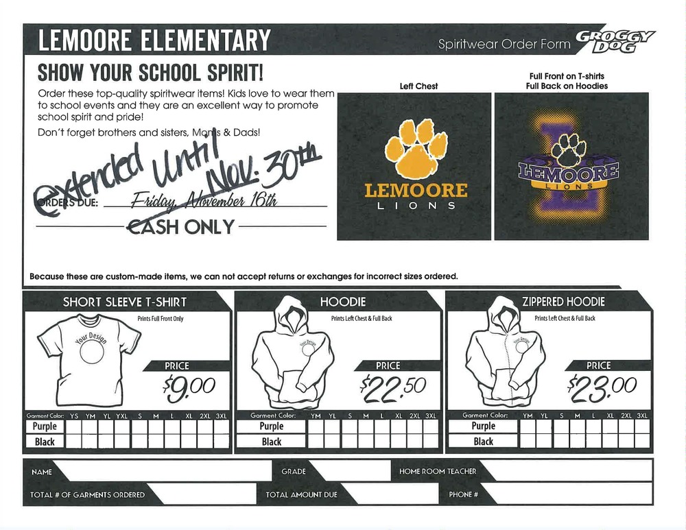 Spirit Wear sale extension.