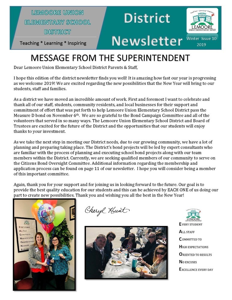 Jan 2019 Newsletter