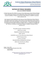 Budget Public Hearing Notice