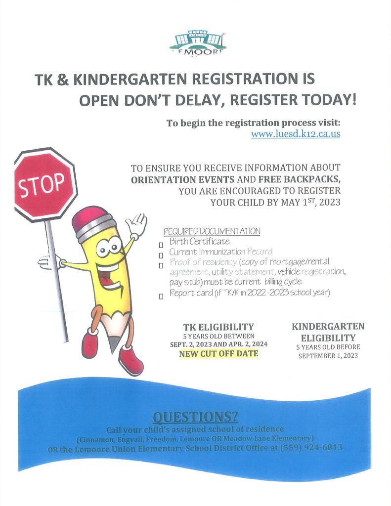 2023/2024 TK/Kindergarten registration is now open!