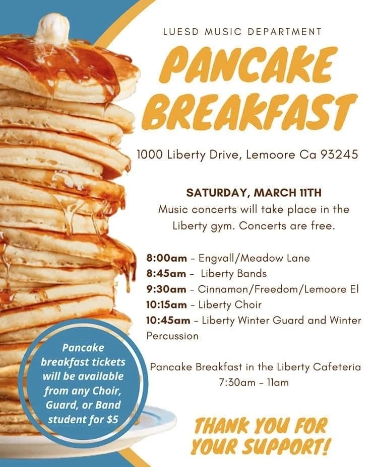 Pancake breakfast March 11